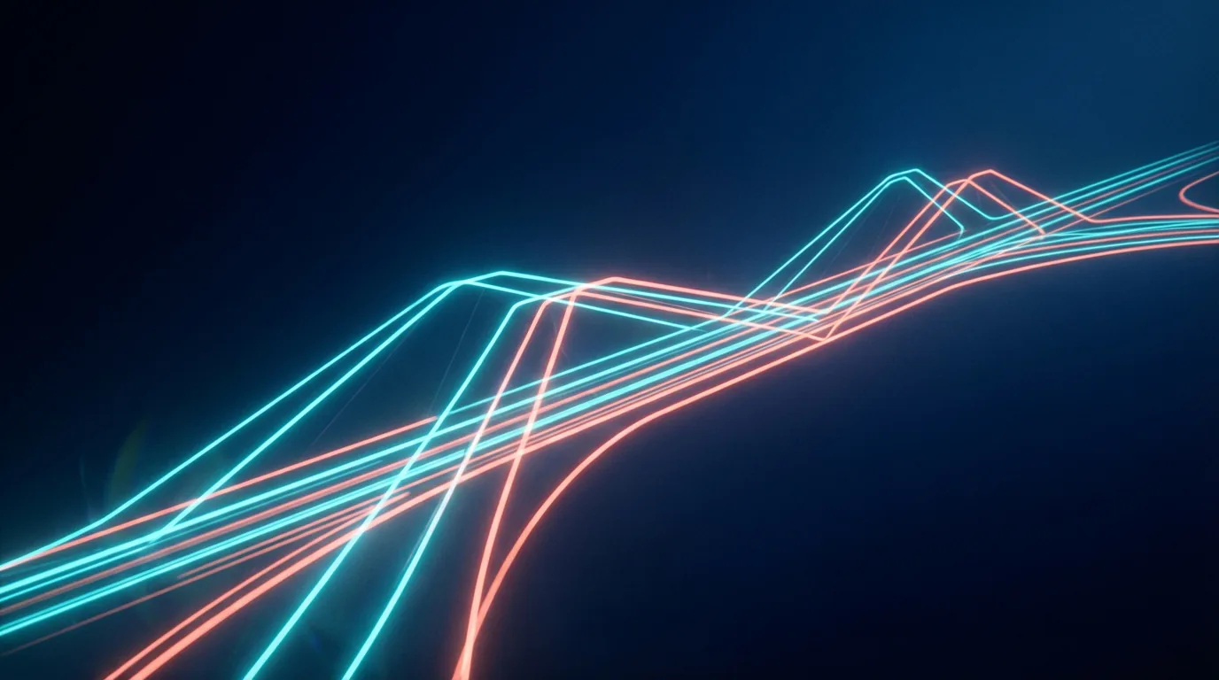 Caminos de luz interconectados simbolizando transformación y compromiso empresarial